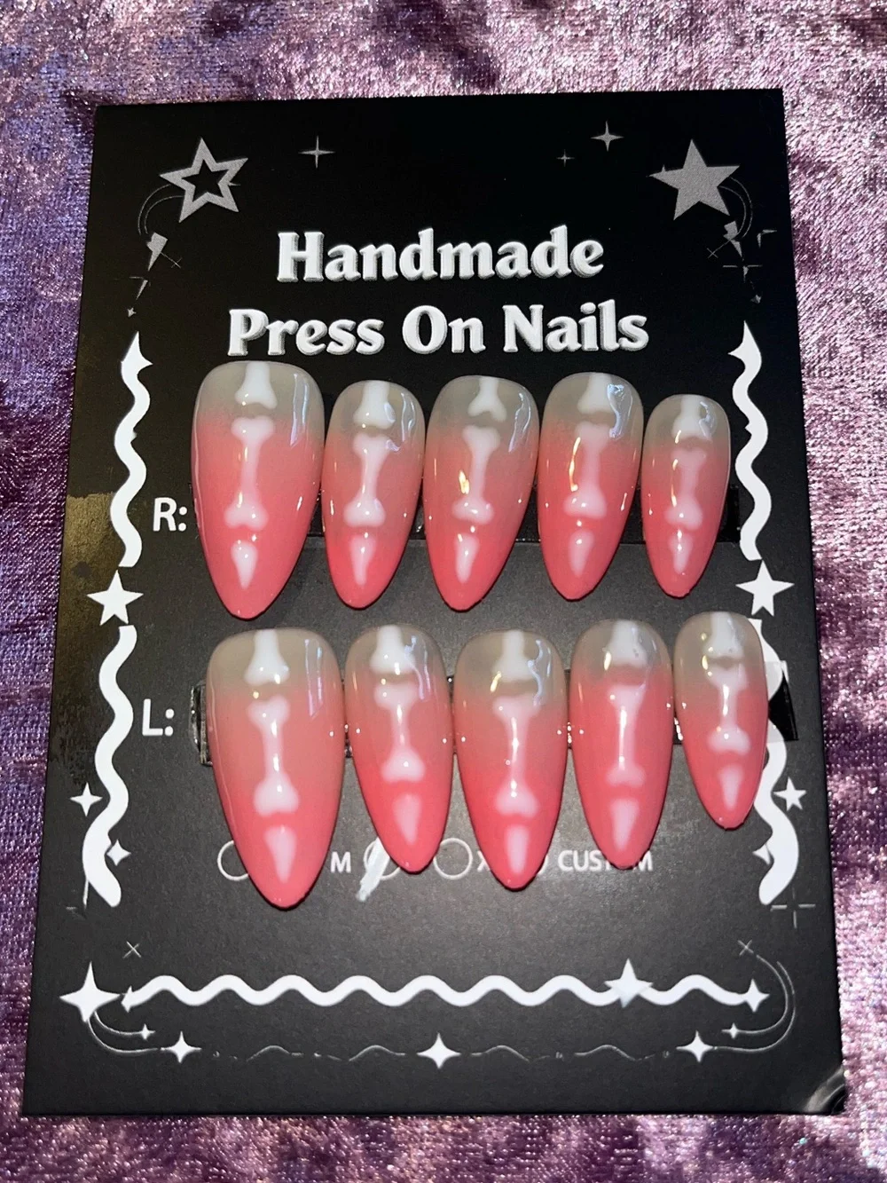Handmade Pink Ombre Press-On Nails -